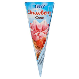 Tesco Mražený krém jahodový v oplatkovém kornoutu 120ml