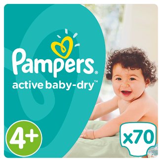 Pampers Active Baby-Dry Dětské Plenky Velikost 4+ (Maxi+), 70 ks