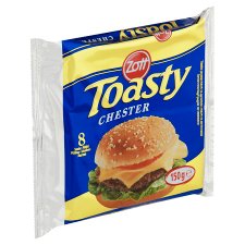 Zott Toasty Tavený plátkový sýr s Chesterem 8 x 18,75g (150g)