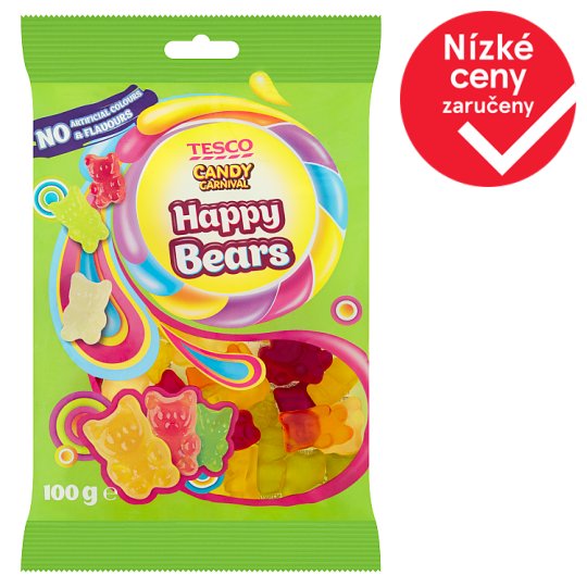 Tesco Candy Carnival Happy Bears želé s ovocnými příchutěmi 100g