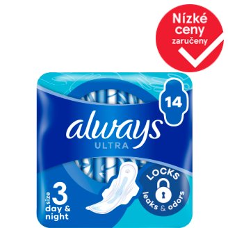 Always Ultra Night Vel. 3 Hygienické Vložky S Křidélky 14 ks
