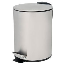 Tesco Round Brushed Metal Slow Close Bin 3 L