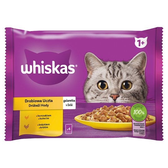 Whiskas Poultry Feast in Jelly 4 x 85g (340g) Tesco Groceries