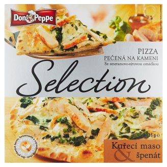 Don Peppe Selection Pizza kuřecí maso & špenát pečená na kameni 435g