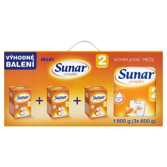 Sunar Complex 2 pokračovací sušená mléčná kojenecká výživa 3 x 600g