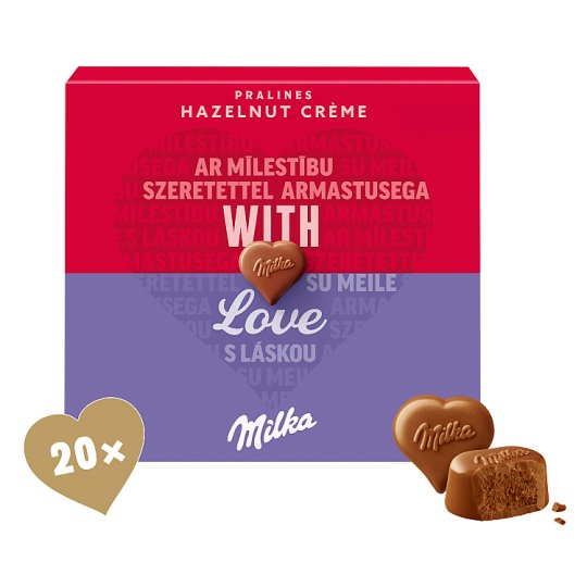 Milka I Love Milka bonboniéra, lískooříšková náplň 110g