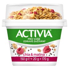 Activia probiotický jogurt bílý a granola malina-chia 170g