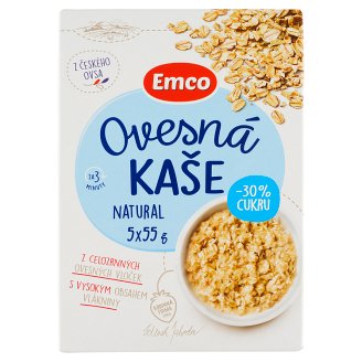 Emco Ovesná kaše natural o 30% méně cukru 5 x 55g