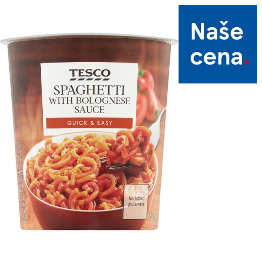 Tesco Instantní semolinové těstoviny s rajčatovou omáčkou a hovězím masem 53g