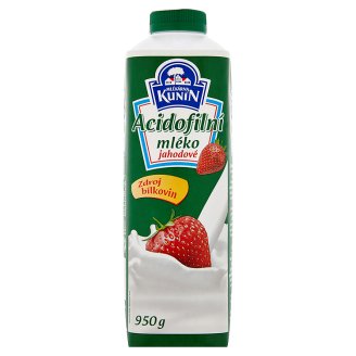 Mlékárna Kunín Acidofilní mléko jahodové 950g