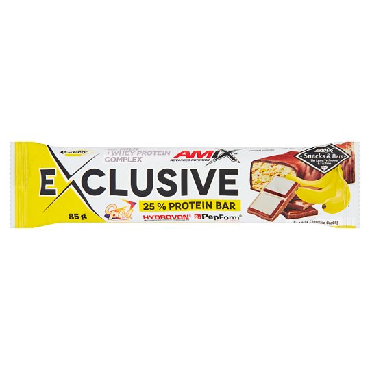 Amix Exclusive Banán & čokoláda proteinová tyčinka 85g