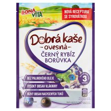 Bona Vita Dobrá kaše Blackcurrant Blueberry Oatmeal Porridge 55g