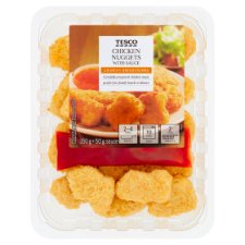Tesco Pre-Fried Breaded Chicken Nuggets with Sauce 400g
