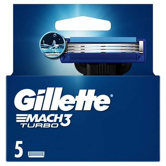 Gillette Mach3 Turbo Pánské Náhradní Holicí Hlavice, 5 ks