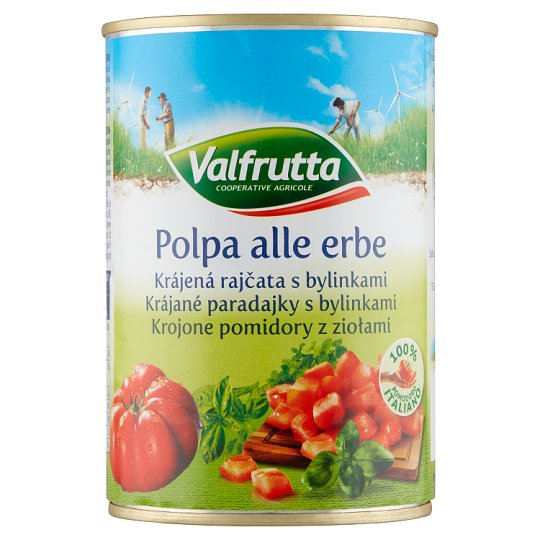 Valfrutta Krájená rajčata s bylinkami 400g
