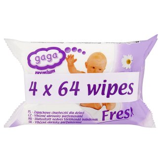 Gaga Premium Vlhčené ubrousky parfemované 4 x 64 ks