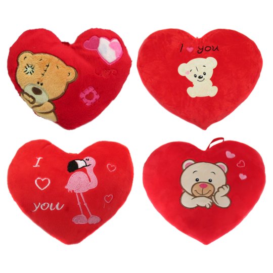 HeartShaped Cushion with Inscription and Different Animal Patterns 15