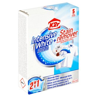 K2r Intenzivní bílá + odstraňovač skvrn 2 v 1 5 sáčků 5 x 30g