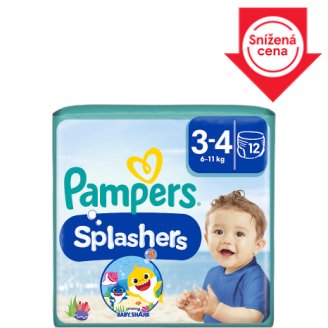 Pampers Splashers Vel. 3-4, 12 Plenkových Kalhotek Do Vody