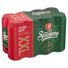 Starobrno Medium ležák plech 8 x 0,5l