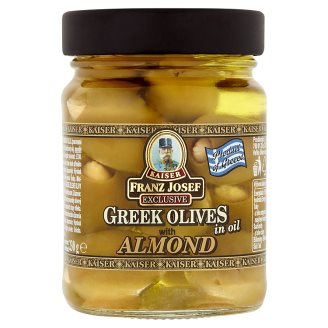 Kaiser Franz Josef Exclusive Řecké zelené olivy plněné mandlemi v oleji 230g