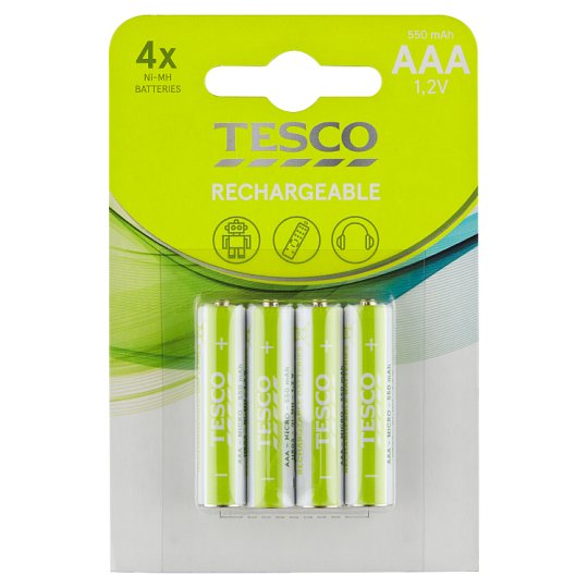 Tesco Rechargeable Batteries 550mAh AAA 4 pcs