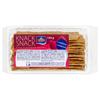 Racio Knäck snack žitné knäckebrot tyčinky s mákem 100g
