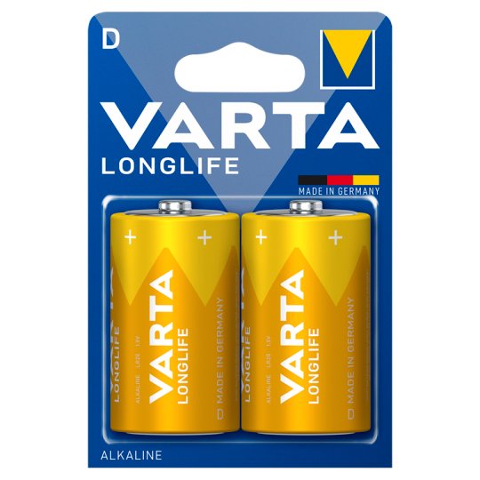 VARTA Longlife D Alkaline Batteries 2 pcs