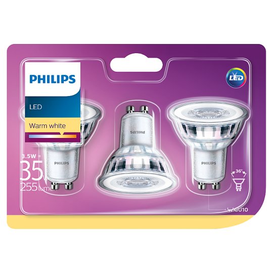 Philips Spot Bulb LED 3.5 W (35 W) GU10 White 3 pcs