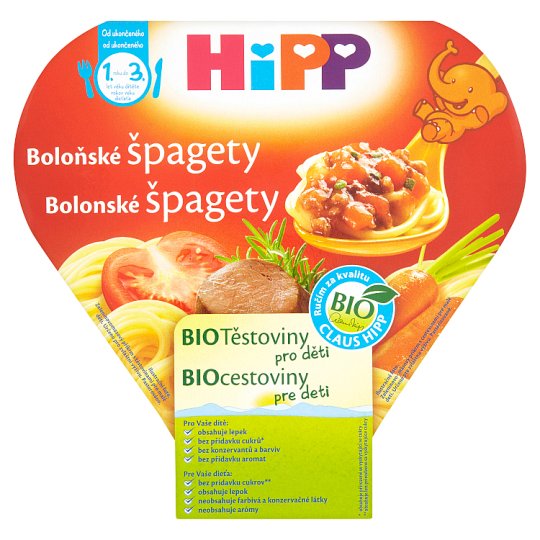 HiPP BIO Boloňské špagety zeleninovo-masový příkrm s těstovinami 250g