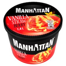 Manhattan Classic Mražený krém s vanilkovou příchutí a mražený krém jahodový 1400ml