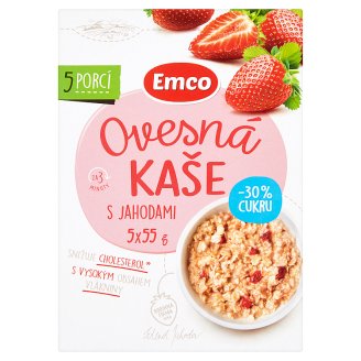 Emco Ovesná kaše s jahodami o 30% méně cukru 5 x 55g
