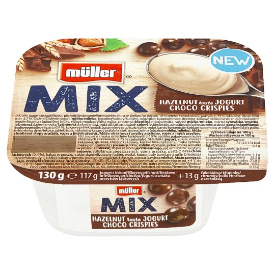 Müller Mix Choco Crispies jogurt s lískooříškovou příchutí 130g