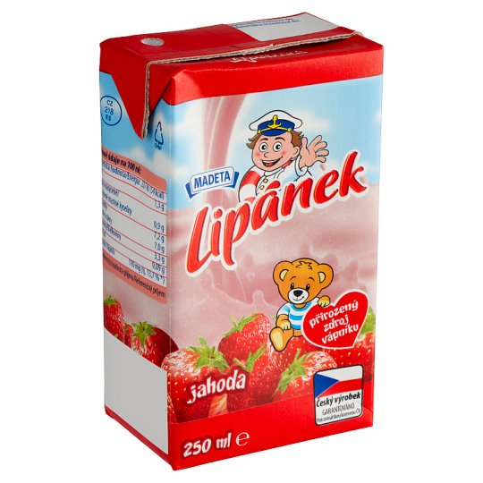 Madeta Lipánek Durable Milk Strawberry 250ml