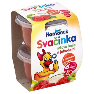 Hamánek Svačinka rýžová kaše s jahodami 2 x 130g