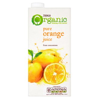Tesco Organic Pomerančová šťáva z koncentrátu 1l