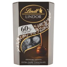 Lindt Lindor Extra hořká čokoláda s jemnou krémovou náplní 200g