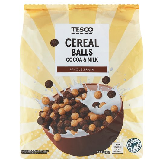 Tesco Cereální kakaovo-mléčné kuličky 450g