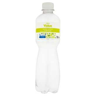 Tesco Value Pitná voda jemně perlivá s příchutí citron 500ml