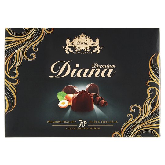 Carla Diana Premium Pralines 70 Dark Chocolate with Whole Hazelnut
