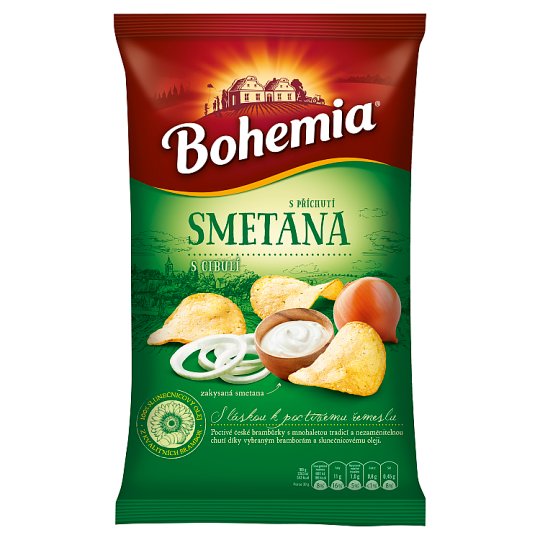 Bohemia Chips s příchutí smetany a cibule 150g