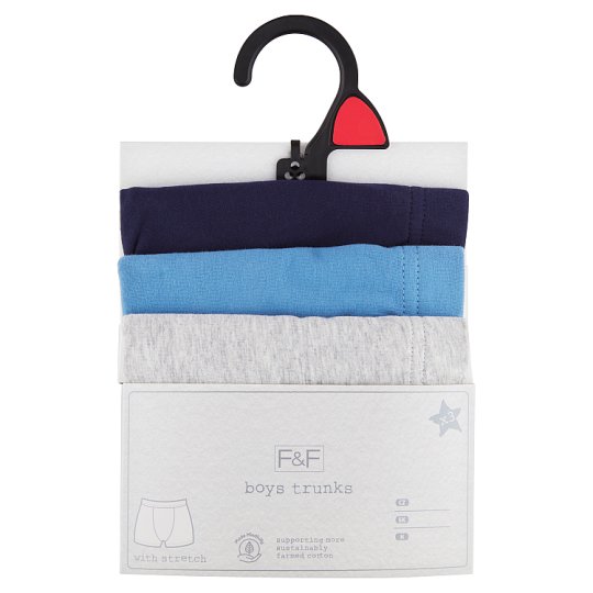 F&F Boys Trunks 1112 Years, Blue 3 pcs Tesco Groceries