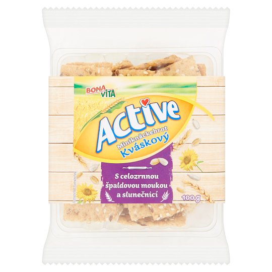 Bona Vita Active Kváskový miniknäckebrot s celozrnnou špaldovou mouku a slunečnicí 100g