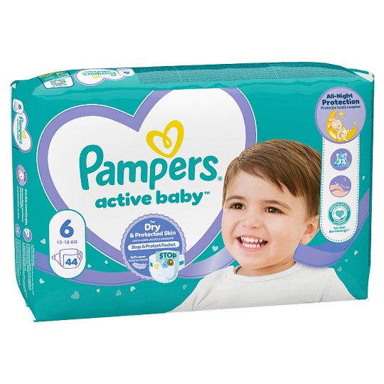 Pampers Active Baby Velikost 6, 44 Plenek, 13–18 kg