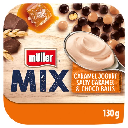 Müller Mix Choco Balls Salted Caramel jogurt s karamelovou příchutí 130g