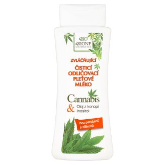 Bione Cosmetics Bio Cannabis zvláčňující čisticí odličovací pleťové mléko 255ml