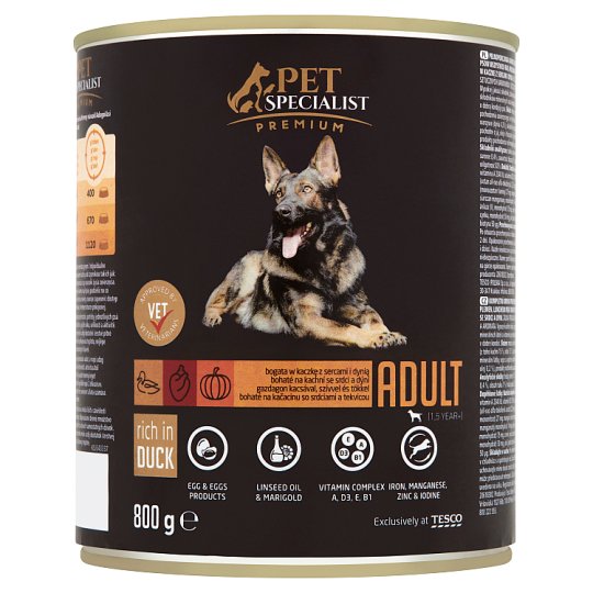 Tesco Pet Specialist Premium Bohaté na kachní se srdci a dýní 800g