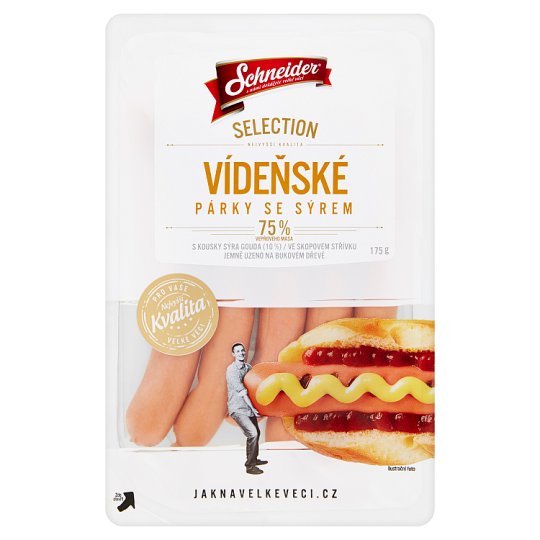 Schneider Selection Vídeňské párky se sýrem 175g
