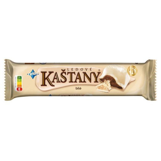 ORION LEDOVÉ KAŠTANY White Chocolate Bar with Cocoa Nut Filling 45g