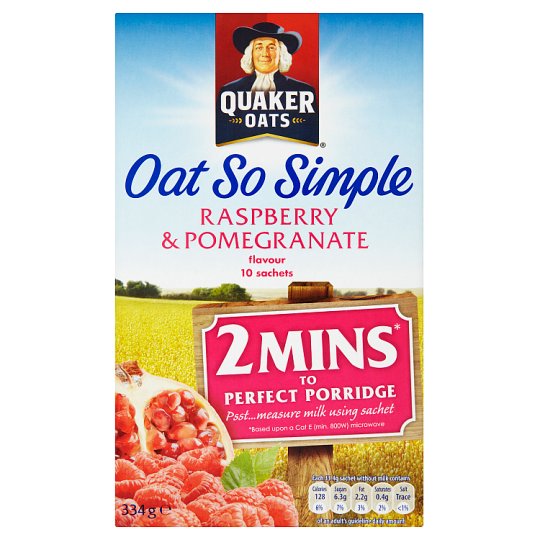 Quaker Oats Oatmeal Raspberries & Pomegranate 334g Tesco Groceries